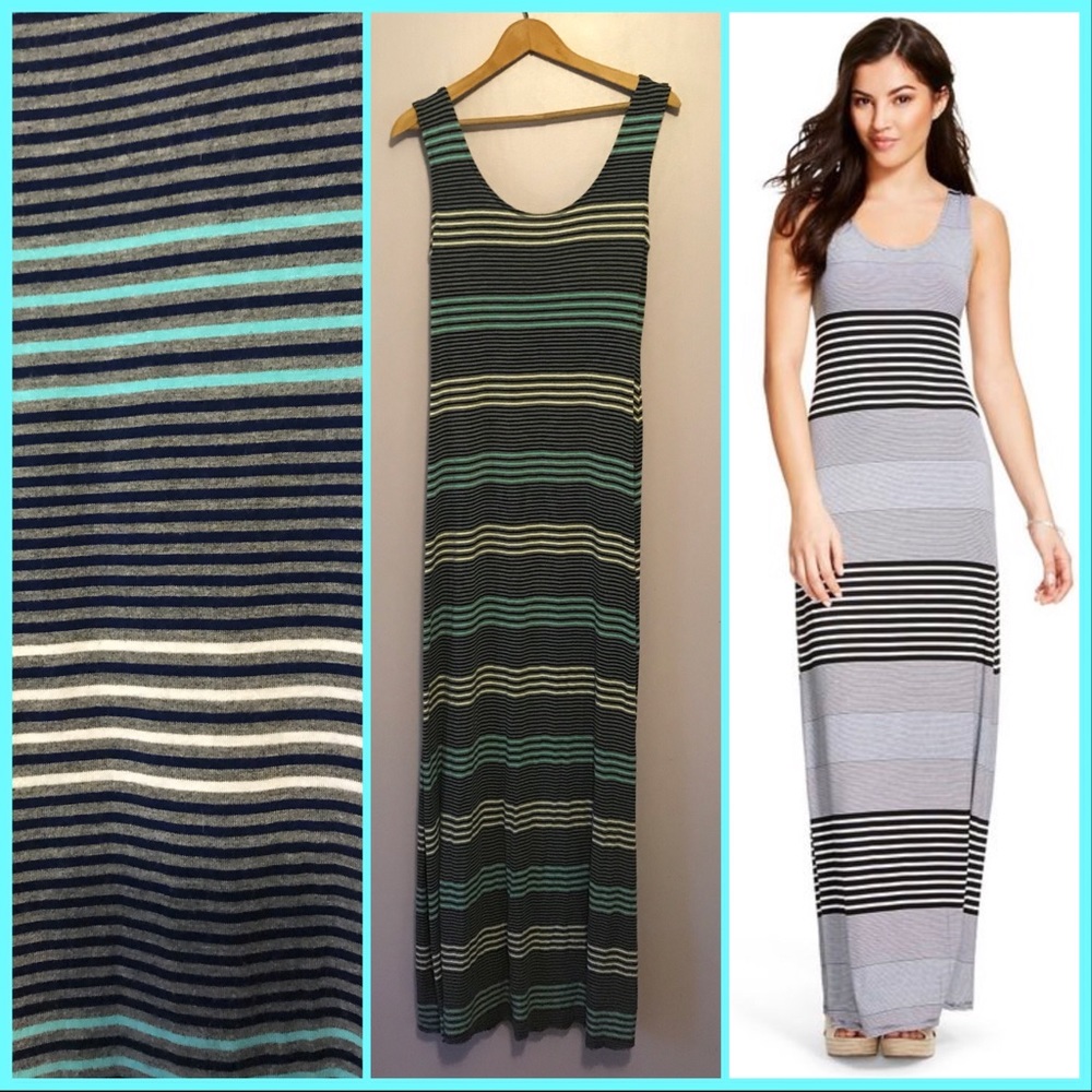 *Sold* Merona striped tank maxi dress Medium